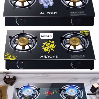 Ailyons GS-014 Series Glass Tabletop Gas Cookers