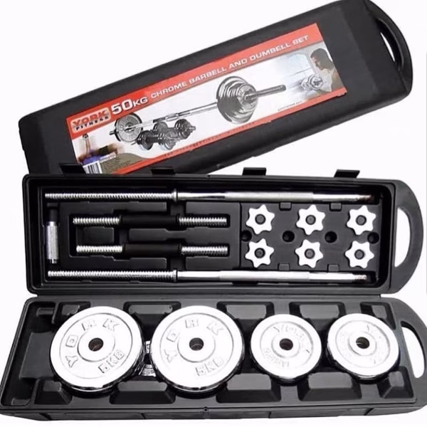 York 50Kg Barbell & Dumbbell Set - Image 2