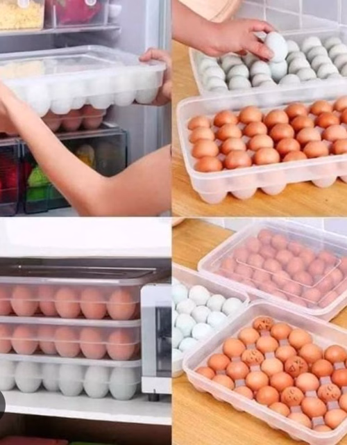 34Pcs Egg Tray Organizer With Lid