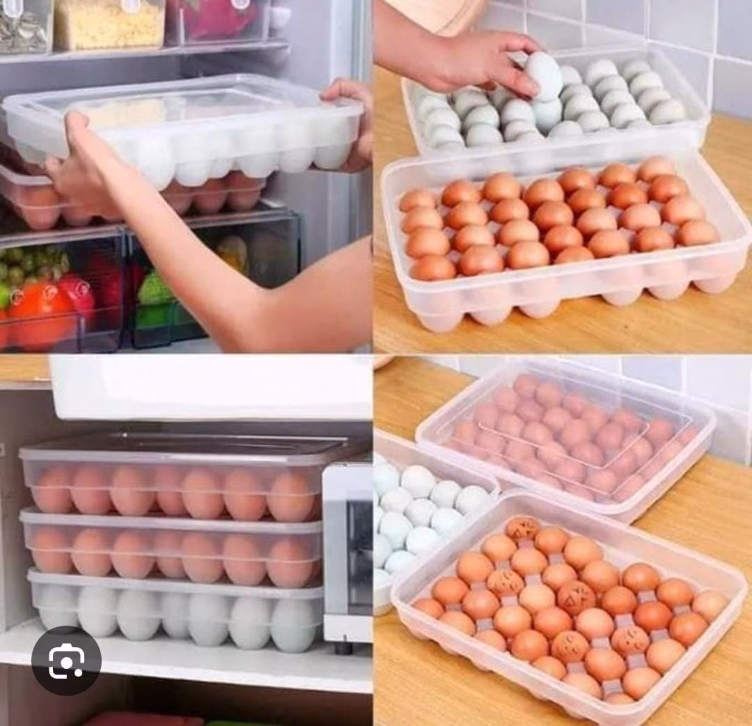 34Pcs Egg Tray Organizer With Lid