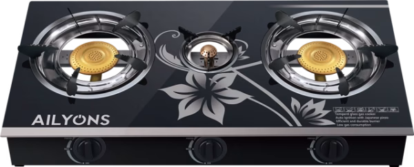 Ailyons GS014-6 3~Burner Tabletop Gas Cooker