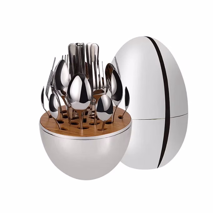 36pc Silver Executive Egg-Shaped Cutlery Set