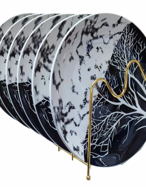 HKN 6 Pcs Tree Design Dinner Plate Set