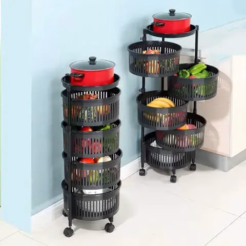 Generic 4 Tier Fruit Rack With Wheels