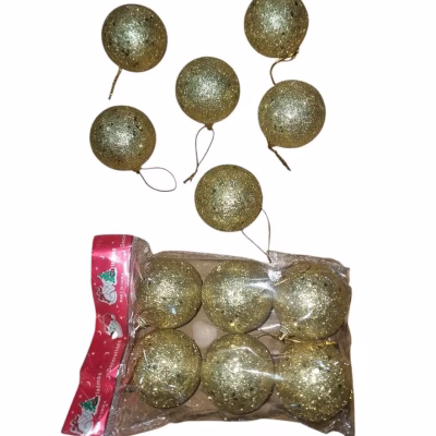 6Pcs Golden Christmas Tree Balls