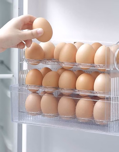 Acrylic 30pcs Egg Tray Fridge Organizer