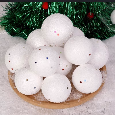 6Pcs White Christmas Tree Frost Balls