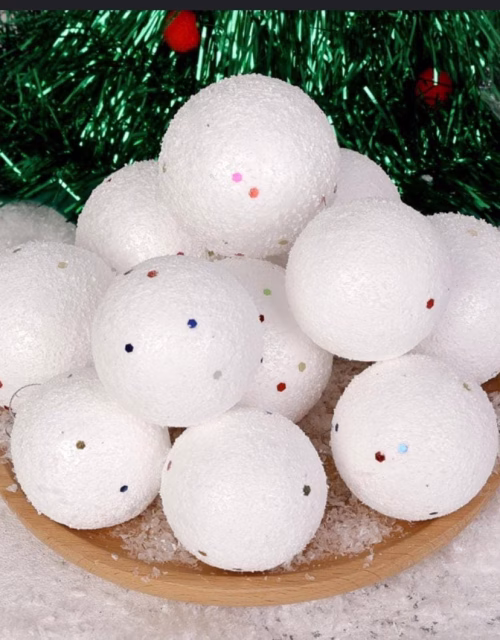 6Pcs White Christmas Tree Frost Balls