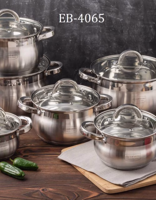 Edenberg EB-4065 12 Pcs Stainless Steel Cookware Set