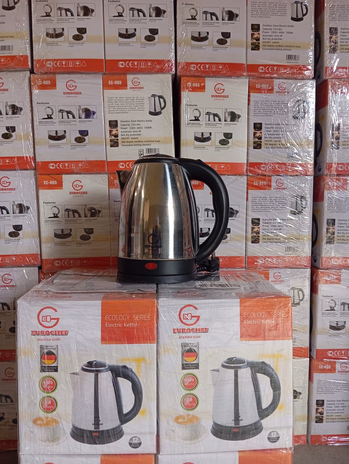 Eurochef 2L Stainless Steel Cordless Electric Kettle - Image 2