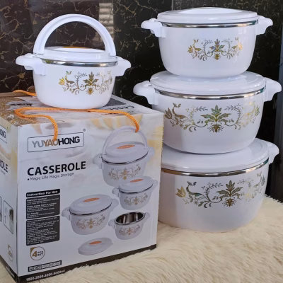 YuyaoHong 4pcs White Casserole Hotpots