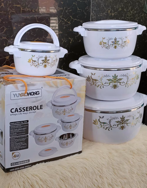 YuyaoHong 4pcs White Casserole Hotpots