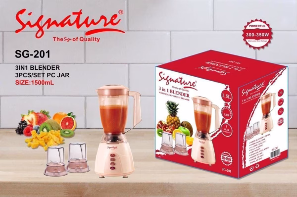 Signature SG-201 3-in-1 Blender with Chopper & Grinder