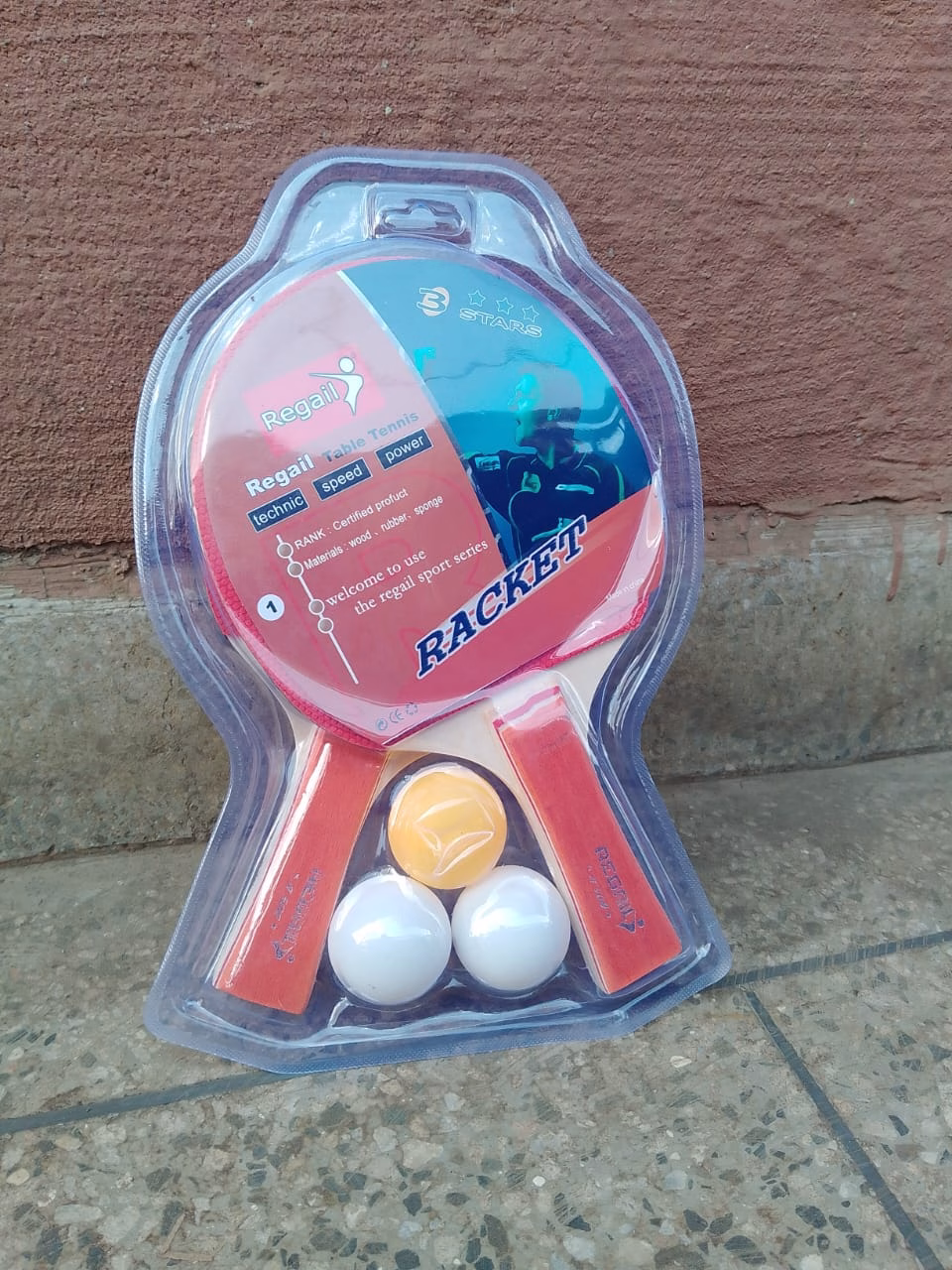 REGAIL 5Pcs Table Tennis Racket Set