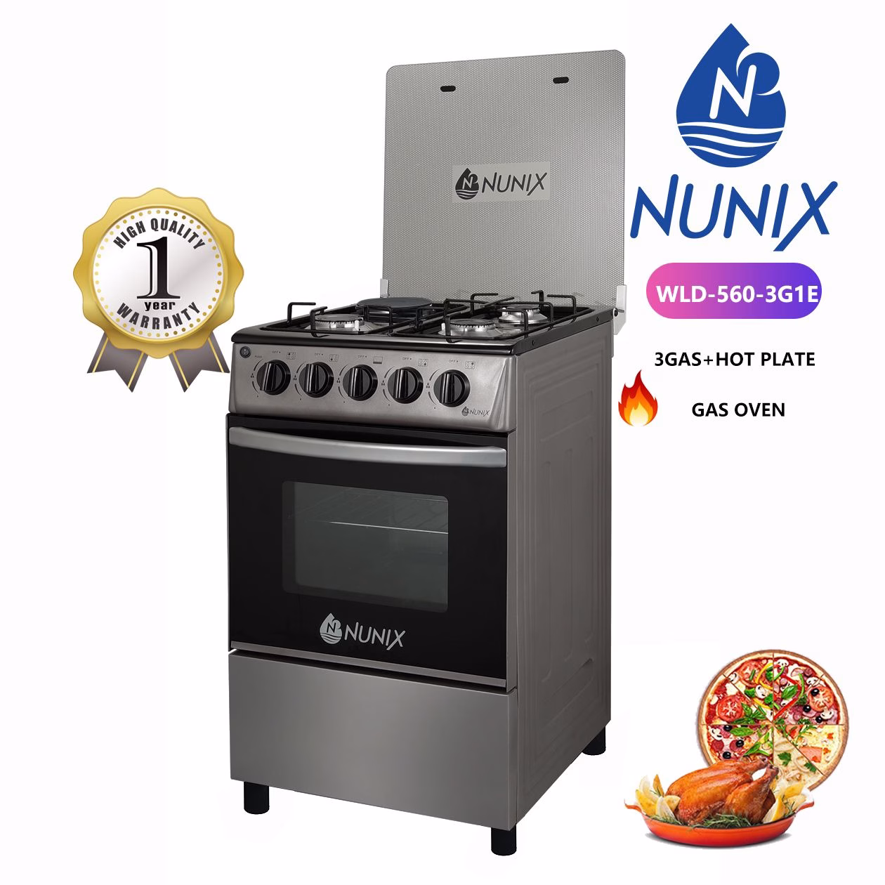 Nunix WLD-560-3G1E 3+1 Standing Cookers
