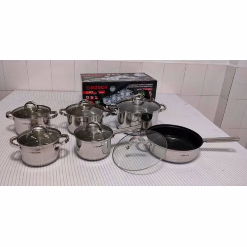 Bosch 12Pcs Stainless Steel Cookware Set - Image 2