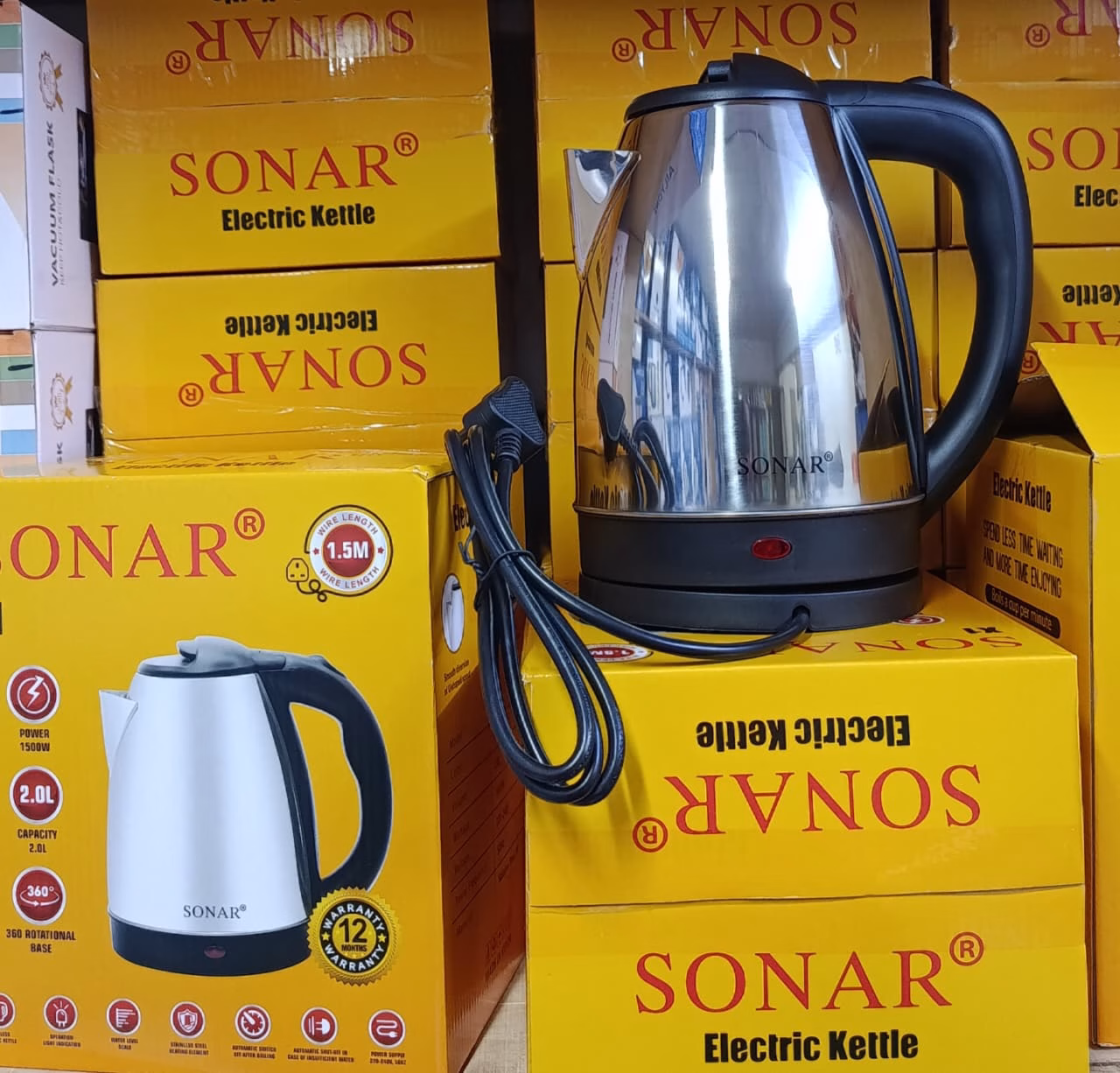 Sonar 2L Stainless Steel Electric Kettle - Image 2