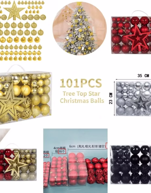 101Pcs Christmas Tree Balls With Topper
