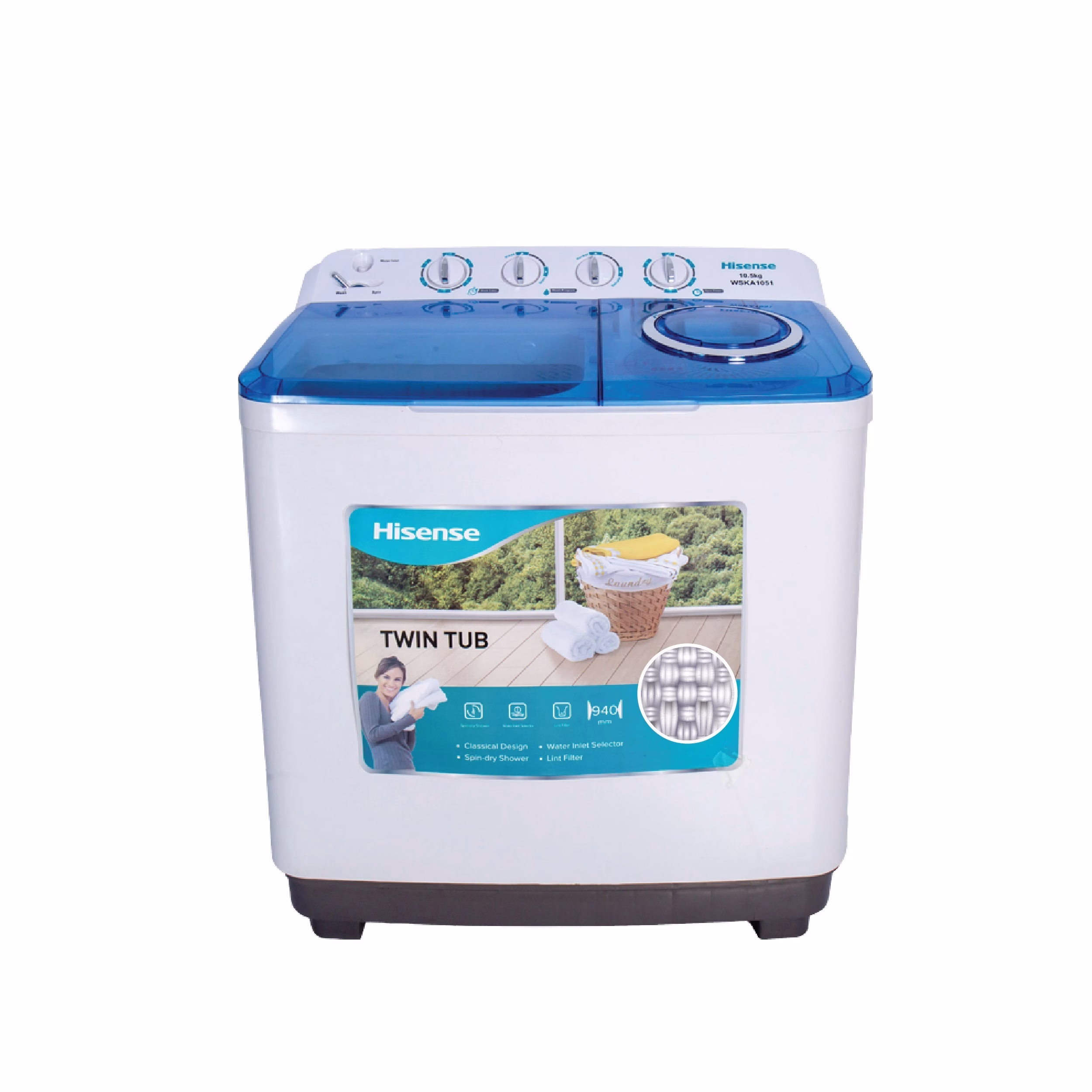 Hisense 7.5Kg Twin Tub Semi-Automatic Washing Machine