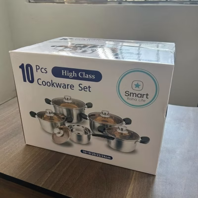 Smart Raha Life 10Pcs Stainless Steel Cookware Set