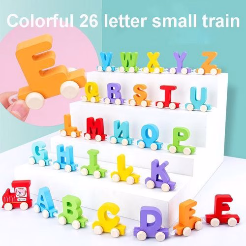 Colored Letters Wooden Train