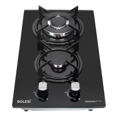 Bolesi 2 Burner Inbuilt Glass Hob Cooker