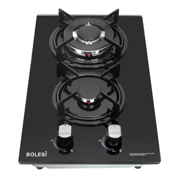 Bolesi 2 Burner Inbuilt Glass Hob Cooker