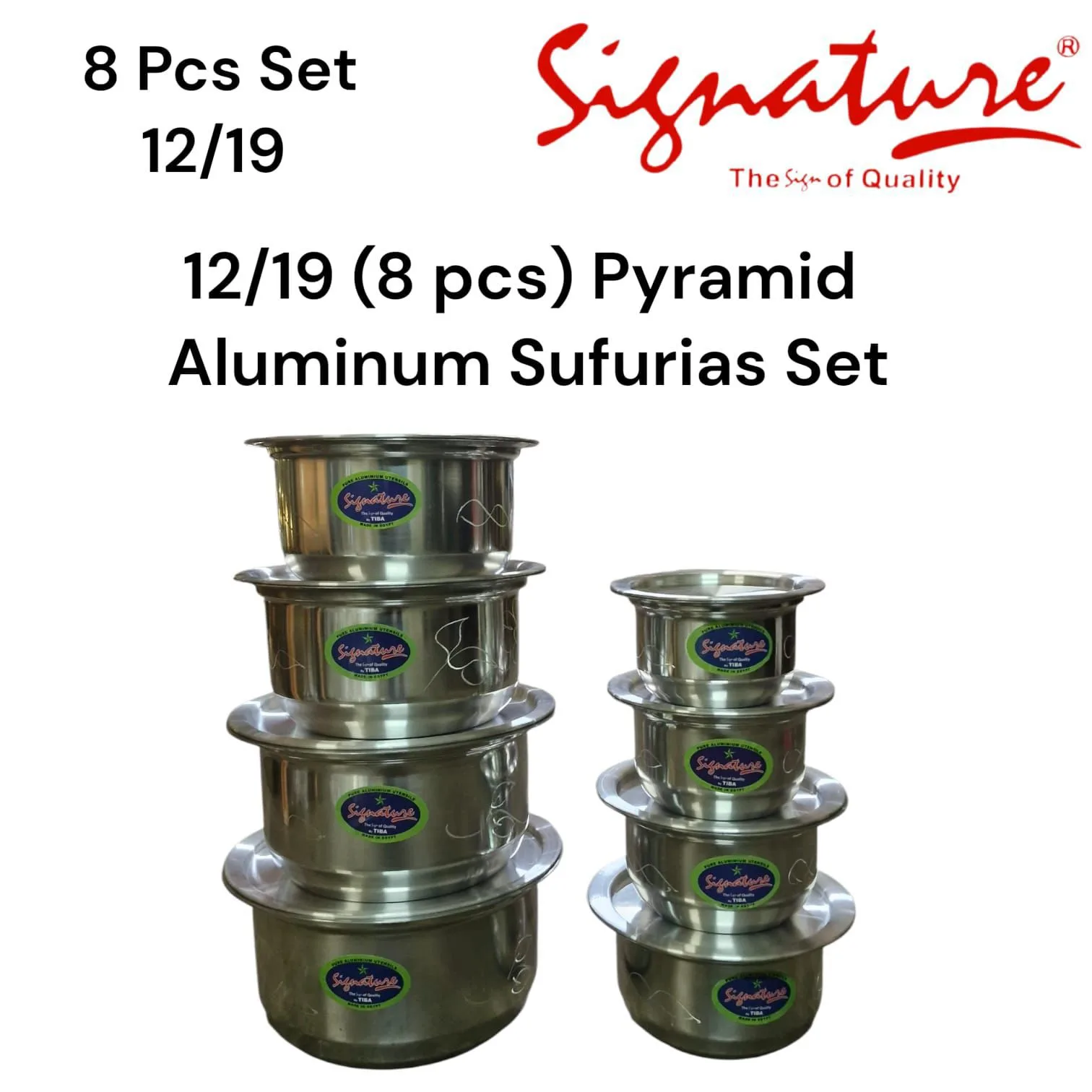 Signature 8pcs Pyramid Aluminum Sufuria Set