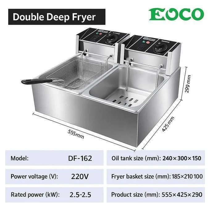 Eoco DF-162 12L Double Deep Fryer - Image 2