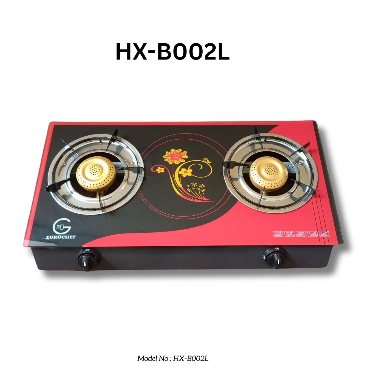 Eurochef HX-B002L 2 Burner Glass Tabletop Cooker