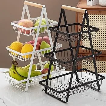 3 Layer Metallic Fruit Basket/Rack - Image 5
