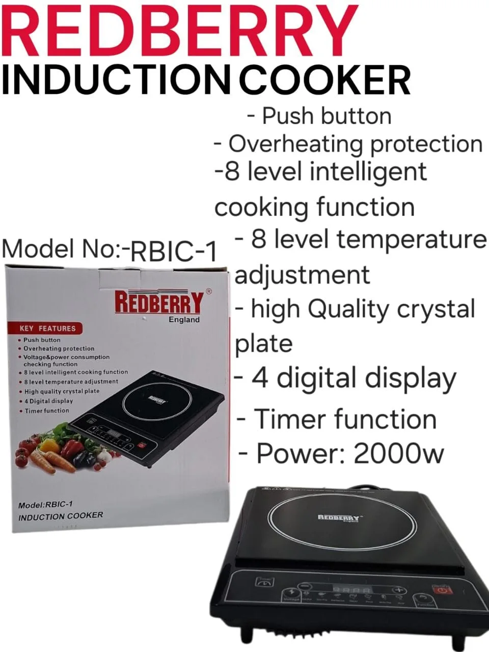Redberry RBIC-1 Single Induction Cooker