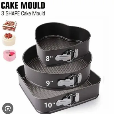 3Pcs Nonstick Mixed Shapes Baking Tins