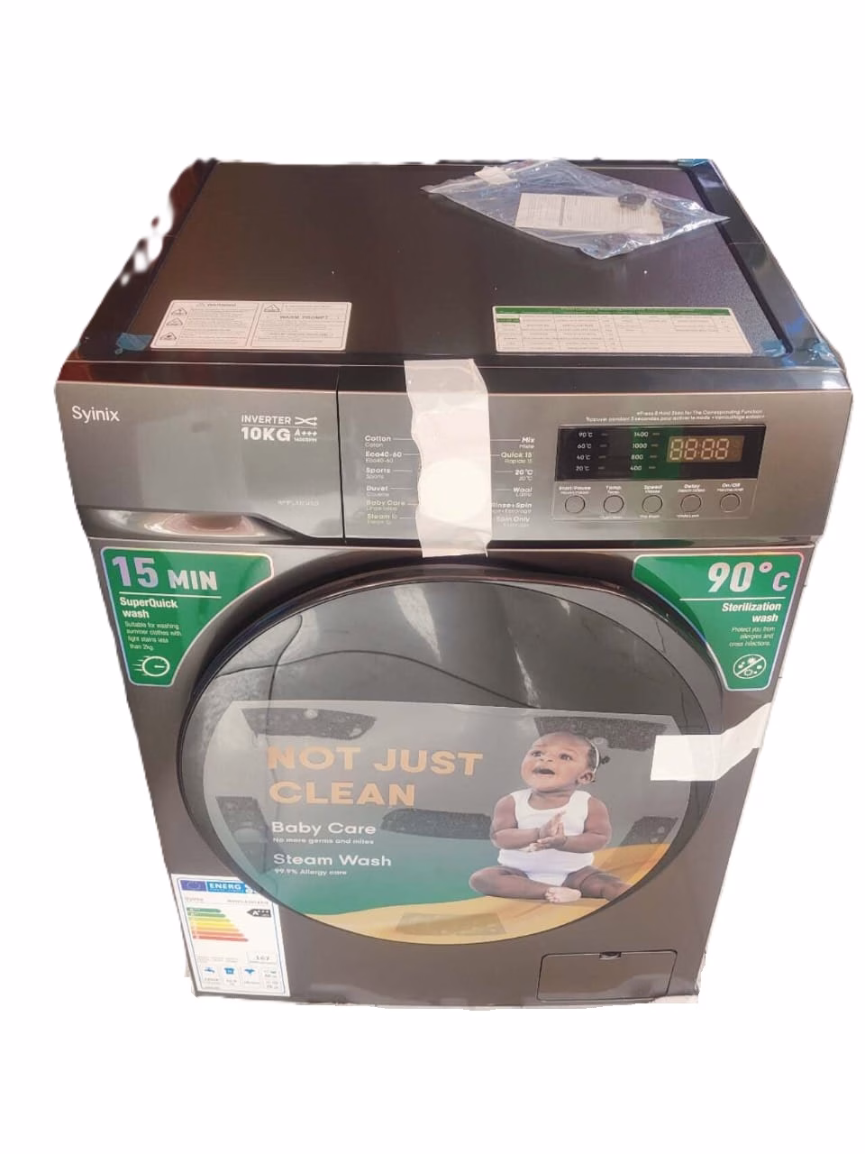 Syinix 10Kg Wash and Spin Front-Load Washing Machines - Image 2