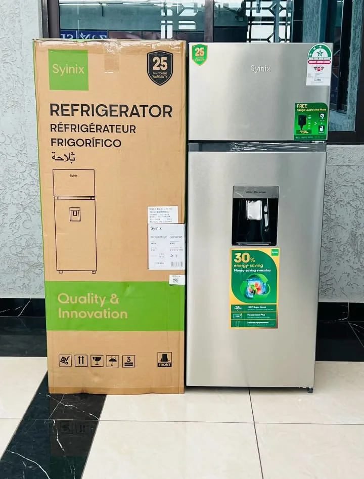 Syinix 210L Double Door Fridge with Water Dispenser - Image 3