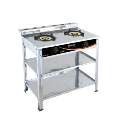 Rebune RE-4-065 2-Gas Burner Cooker with Shelves